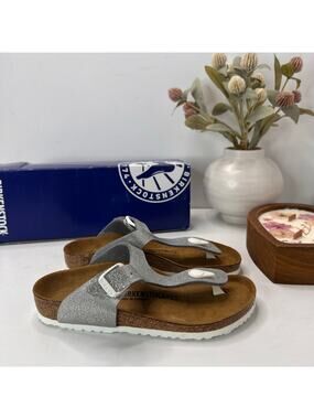 Birkenstock Gizeh BS Sandal Magic Galaxy Silver Sparkle Kids 1/EU32 NWB Narrow